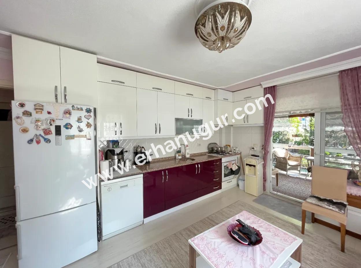 2 1 Apartment For Sale In Ürkmez With 350Mt Garden To The Sea In The Center